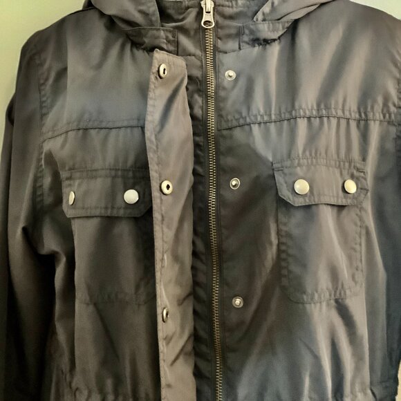 Jacket Water Resistant Hip Length Merona  Large Charcoal - Picture 5 of 12